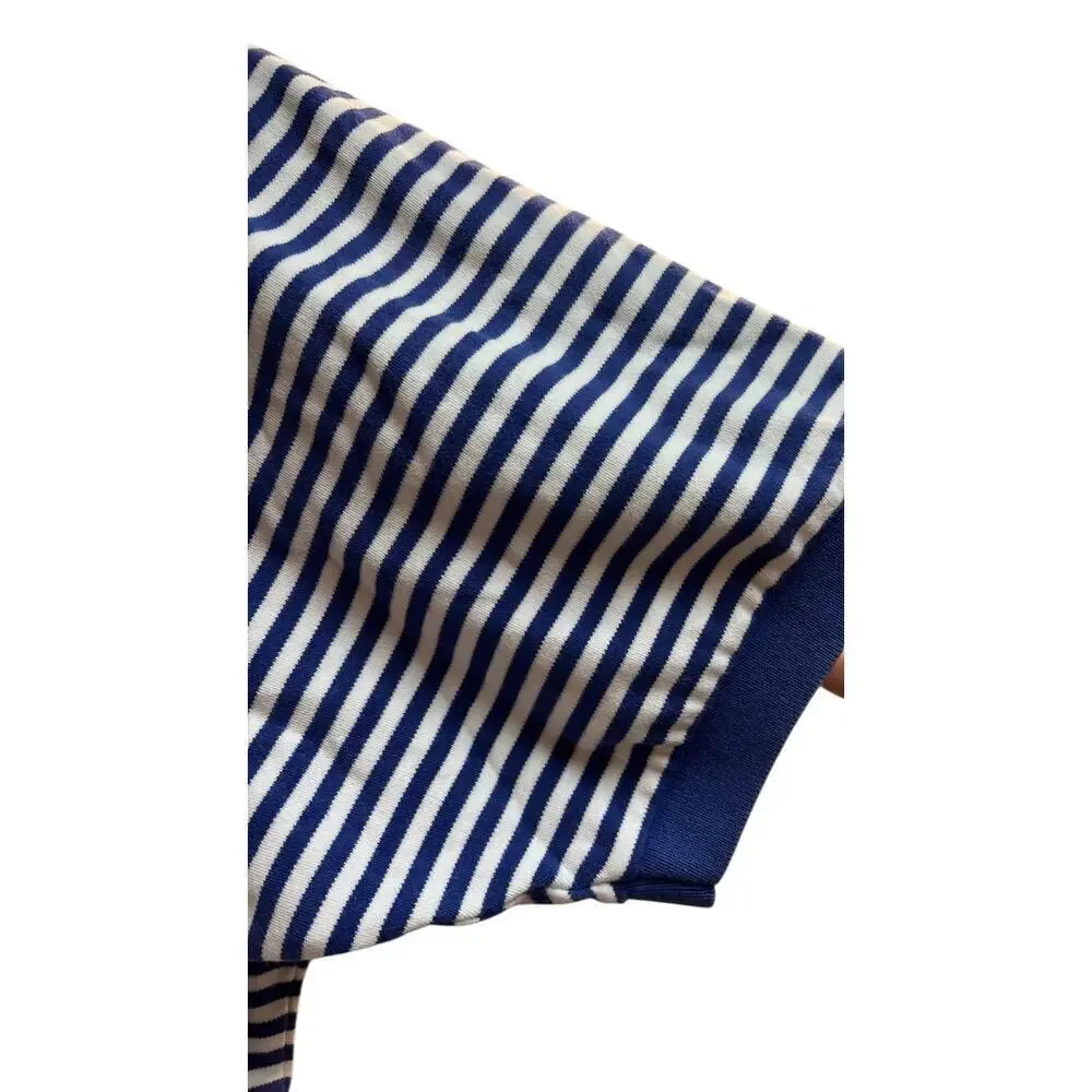 Lauren Ralph Lauren Polo Shirt Men's Large Short Sleeve White and Blue Stripes